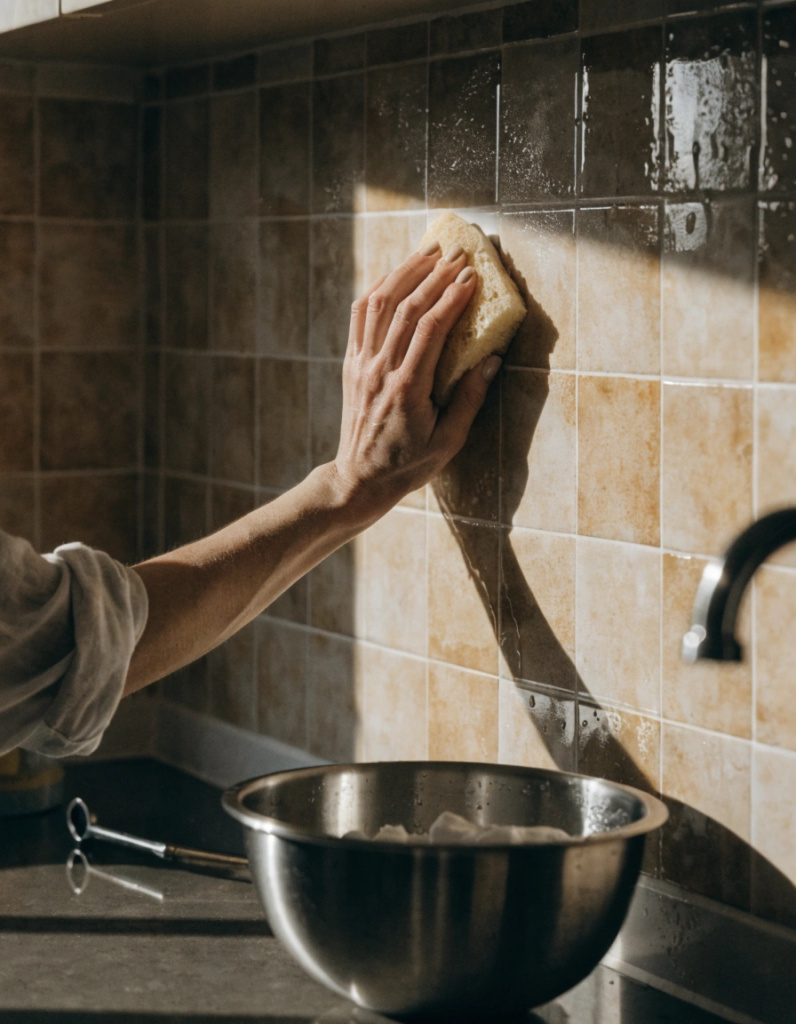 Как очистить кухонный фартук от жира Как очистить кухонный фартук от жира